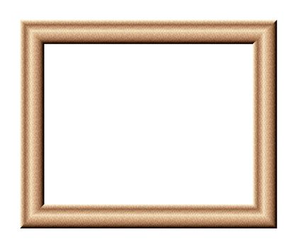 Rectangular embossed frame for paintings and photographs with shallow spot texture yellow-brown tone on a white background