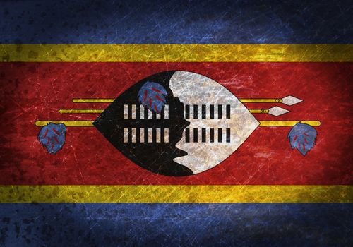 Old rusty metal sign with a flag - Swaziland