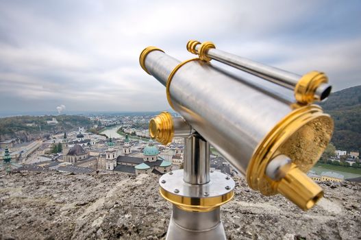 Tourist binoculars in Salzburg, Austira