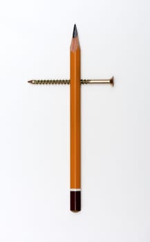 screw screwed in pencil