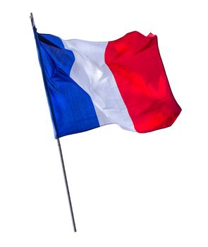 Isolated French Flag On A Pole