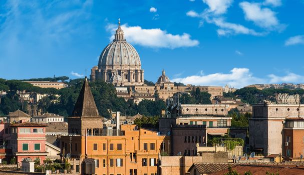 The roofs of Rome in the morning light.