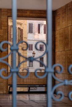 the street of Rome through the old grid