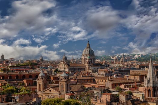 The roofs of Rome in the day light.
