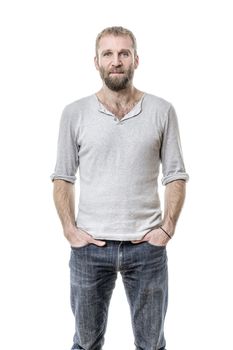 An image of a handsome bearded man casual