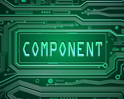 Abstract style illustration depicting a printed circuit board with a components concept.