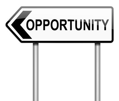 Illustration depicting a sign with an opportunity concept.