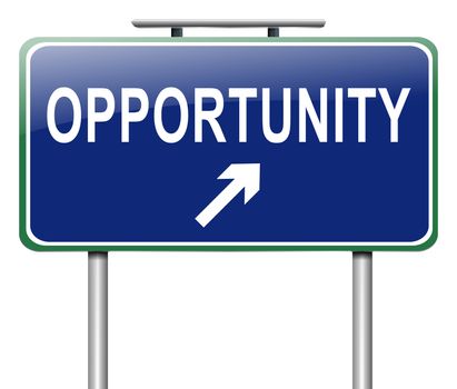 Illustration depicting a sign with an opportunity concept.