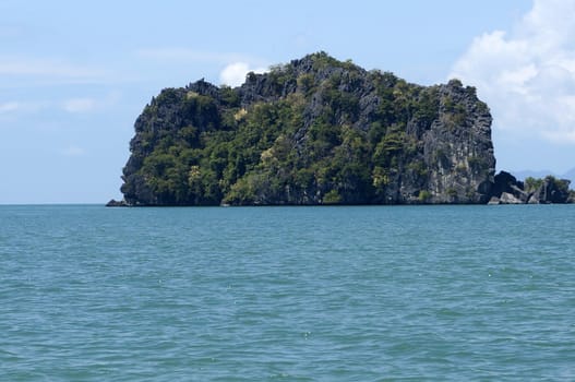 Beautiful beach with white sand coast of Langkawi.