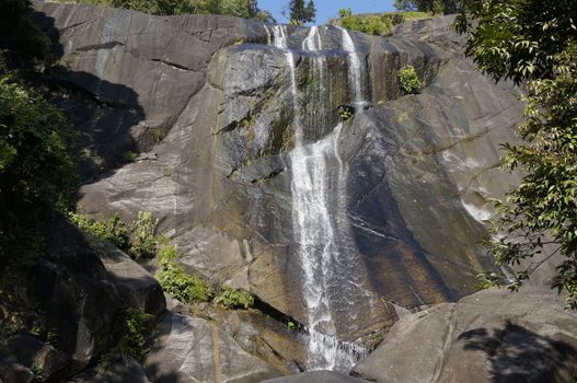 Waterfall in tropical forest Malaysia, Langkawi.