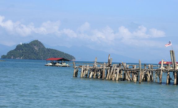 Old Wharf, pier coast of Malaysia, Langkawi