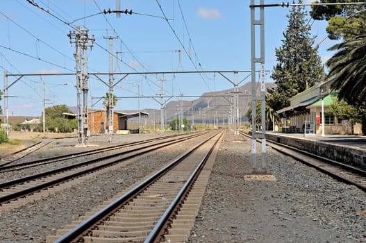 Historical Matjiesfontein station in the Western Cape Province of South Africa
