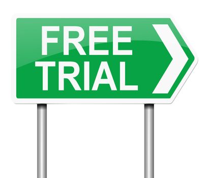 Illustration depicting a sign with a free trial concept.