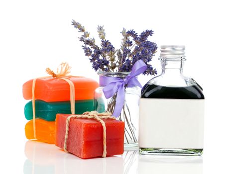 colorful Soap Bars on white background.