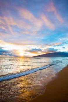 Hawaiian Sunset at Kihei Beach on Maui