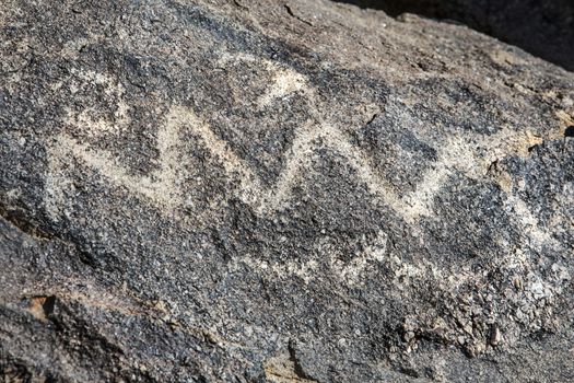 Native American Petroglyph in canyon near Chloride Arizona