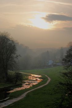 The river running through the village of Youlgreave, Derbyshire