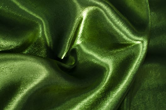 green silk fabric