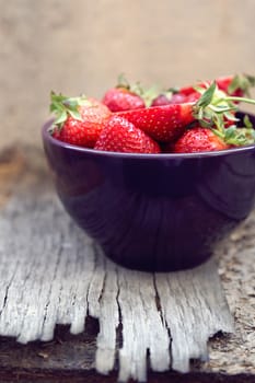 heap red ripe,fresh strawberry in ceramic dish