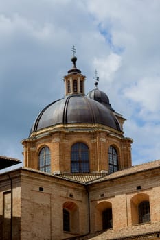 close-up of dome of old church in Italy