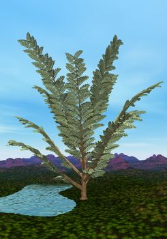 Pachypteris tree by day - 3D render
