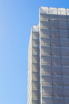 Vertical image of construction of a big palace