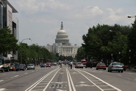 Washington DC, USA - may 15, 2012. The Capitol building in Washington, streetview