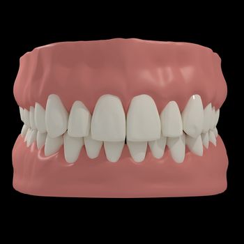 3D teeth on black background