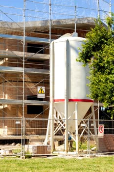 Vertical portion of a newly constructed homes