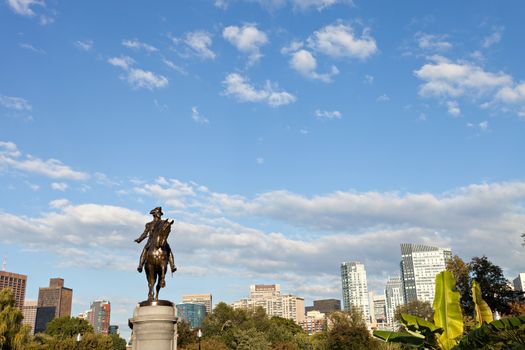 Boston Massachusetts George Washington statue located in the Public Garden.
