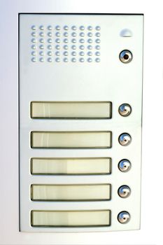 close-up of a five new doorbell