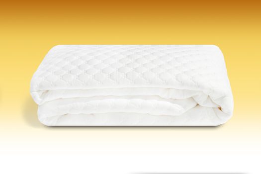 Horizontal photograph of a coating on a colored background for mattresses