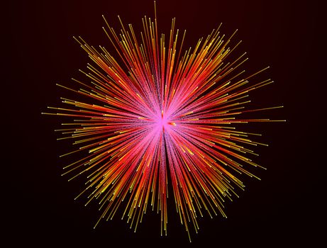 Red fireworks on background