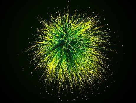 yellow fireworks on background