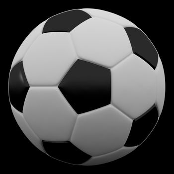 3d render soccer football on dark background
