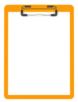 3d generated picture of an orange clipboard