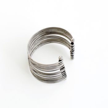 Women's fashion jewelry made of silver on hand