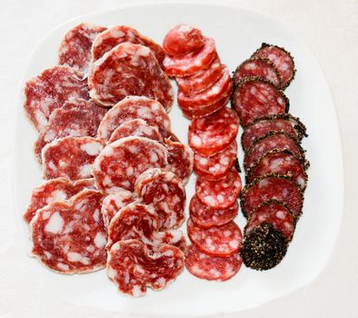 finger food different type of italian salame