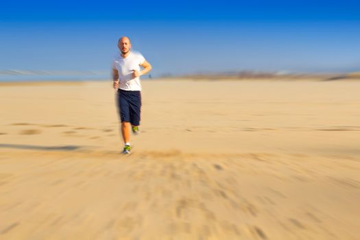 Exercising at the morning in the beach