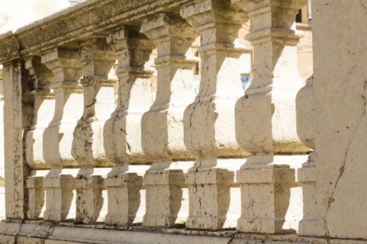 white railing of a historical monument