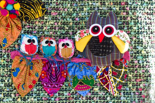 example of a group of owls attached to the bag