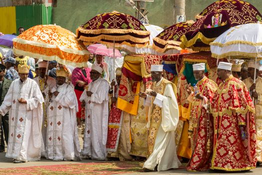 Ethiopian Orthodox followers celebrate Timket,  the Ethiopian Orthodox celebration of Epiphany, on January 19, 2015 in Addis Ababa.