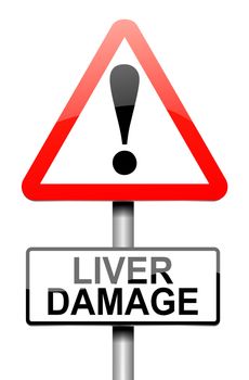 Illustration depicting a sign with a liver damage concept.