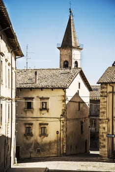 old street in a small italian village in Abruzzi, Italy