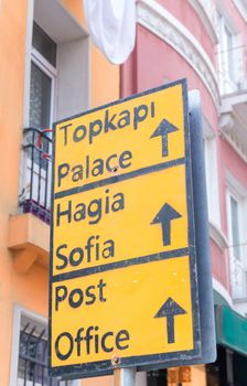 Istanbul street directions for main landmarks.