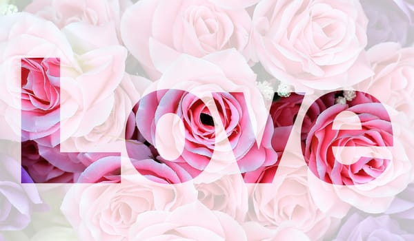 word love made from rose flower picture
