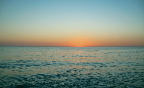 Sunset over the Sea at the evening