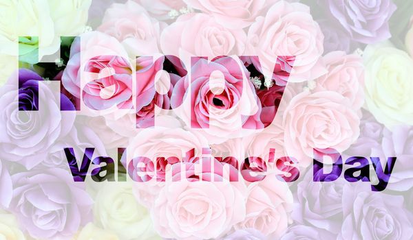 word happy valentine's day made from rose picture