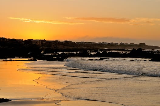 Sunset over Pringle Bay in the Western Cape Province of South Africa
