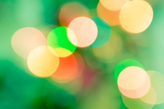 Abstract circular green bokeh abstract light background